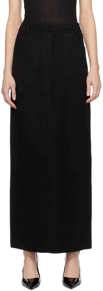 The Frankie Shop Malvo Wool-blend Maxi Skirt In Black
