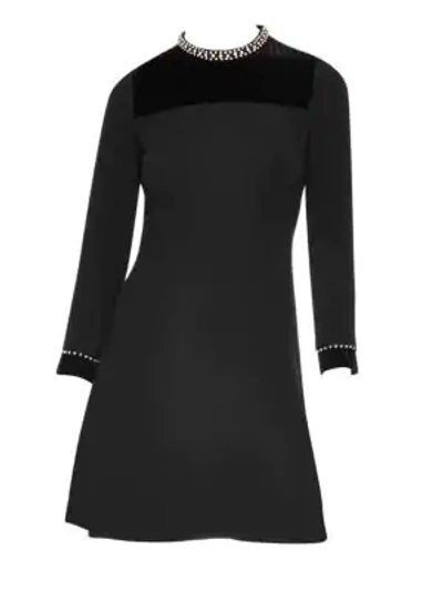 Sandro High-collar Mini Dress In Black