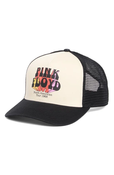American Needle Pink Floyd Sinclair Mesh Trucker Hat In Ivory/ Black