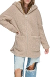Andrew Marc Seneca Faux Shearling Hooded Jacket In Mushroom