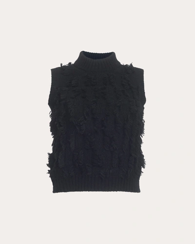 Eleven Six Women's Stella Fringed Sweater Tank In Black