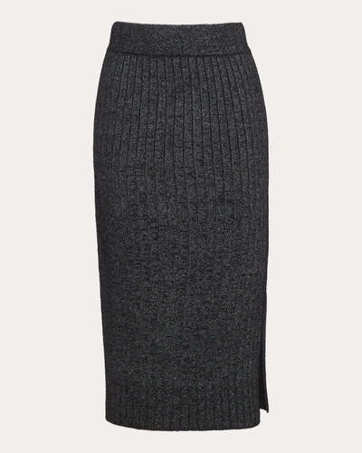 Eleven Six Women's Zoe Ribbed Sweater Skirt In Black/silver