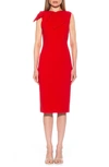 Alexia Admor Brigitta Bow Tie Bodice Midi Dress In Red