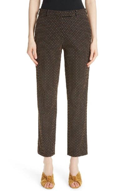 Etro Straight-leg Textured Dobby Cropped Pants In Black Print