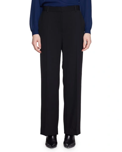 The Row Ina Mid-rise Straight-leg Wool Pants In Black