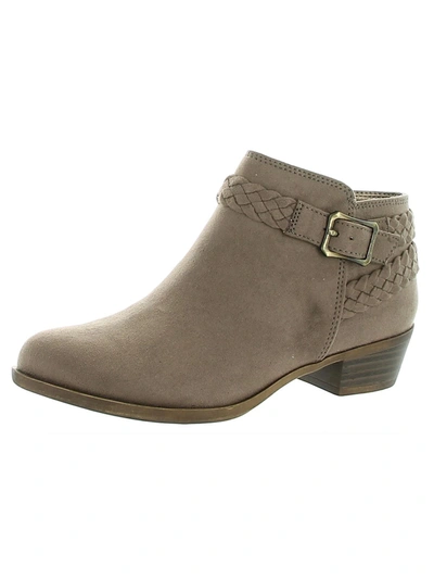 Lifestride Adriana Womens Braided Memory Foam Booties In Grey