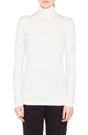 Akris Punto Turtleneck Long-sleeve Modal-stretch Top In Cream