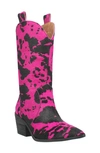 Dingo Live A Little Genuine Calf Hair Western Boot In Hot Pink