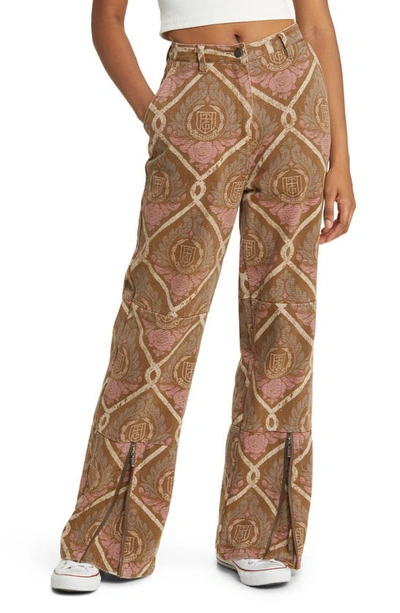 Honor The Gift Faux Leather Zip Hem Pants In Multi