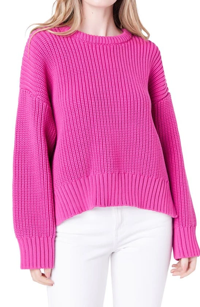 English Factory Oversize Rib Sweater In Magenta