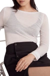 Madewell Sheer Long Sleeve T-shirt In Eyelet White