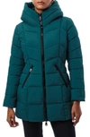 Bernardo Hooded Water Resistant Puffer Jacket In Poseidon