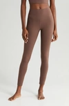 Zella Studio Luxe High Waist Leggings In Brown Fawn