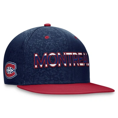 Fanatics Branded  Navy/red Montreal Canadiens Authentic Pro Rink Two-tone Snapback Hat In Navy,red