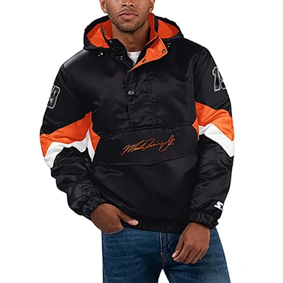 Starter Black Martin Truex Jr Home Team Satin Half-zip Hoodie