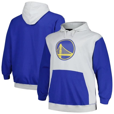 Fanatics Branded  Royal/silver Golden State Warriors Big & Tall Primary Arctic Pullover Hoodie In Royal,silver