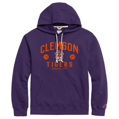 League Collegiate Wear Purple Clemson Tigers Bendy Arch Essential Pullover Hoodie