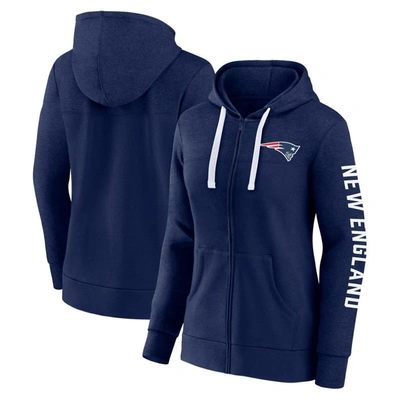 Fanatics Branded Heather Navy New England Patriots Plus Size City Ties Full-zip Hoodie