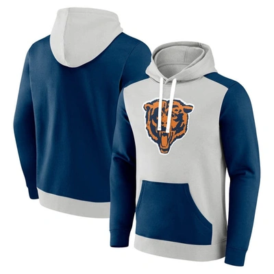 Fanatics Branded Gray/navy Chicago Bears Gridiron Classics Lost Step Pullover Hoodie In Gray,navy