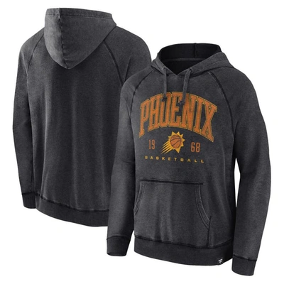 Fanatics Branded Heather Charcoal Phoenix Suns Foul Trouble Snow Wash Raglan Pullover Hoodie