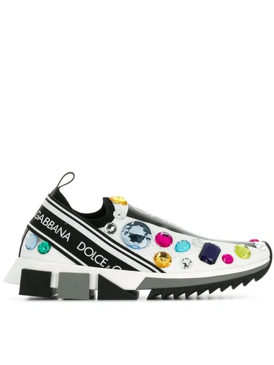 Dolce & Gabbana Sorrento Sneakers With Embroidery In White