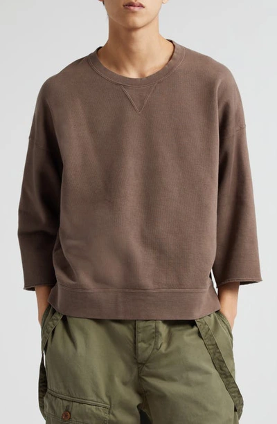 Visvim Amplus Cotton Blend Fleece Sweatshirt In Brown