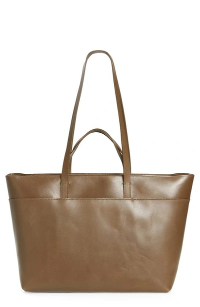 Madewell The Zip Top Essential Tote In Burnt Olive