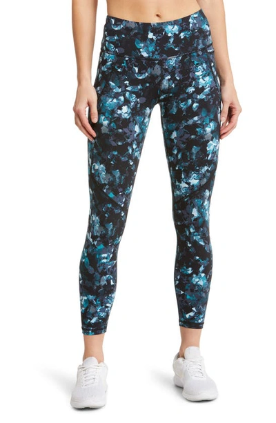 Sweaty Betty Power Pocket Workout Leggings In Blue Illuminate Floral Print