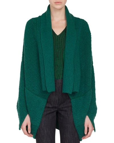 Akris Open-front Asymmetric-cut Boucle Cashmere-wool Cardigan