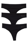 Dkny Active Comfort 3-pack Thongs In Black