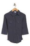 James Perse Three-quarter Sleeve Button-up Shirt In Maine