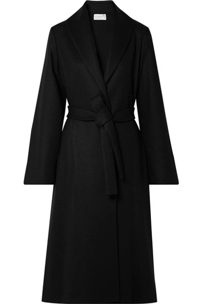 The Row Parlia Belted Wool Wrap Coat In Black