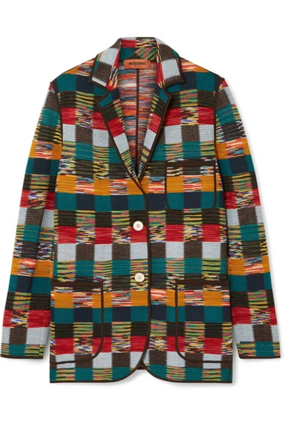 Missoni Two-button Allover Patchwork Wool Jacket In Red