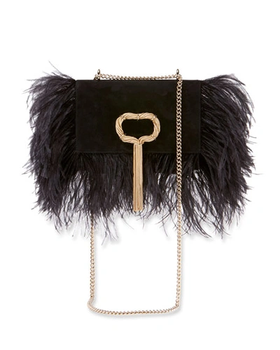 Roger Vivier Club Chain Feathers Evening Clutch Bag