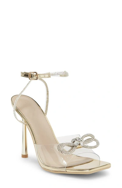 Wild Diva Lounge Embellished Ankle Strap Stiletto Sandal In Gold