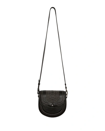 Altuzarra Ghianda Mini Leather Saddle Shoulder Bag In Black