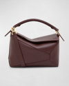 Loewe Puzzle Edge Small Leather Top-handle Bag In Dark_burgundy