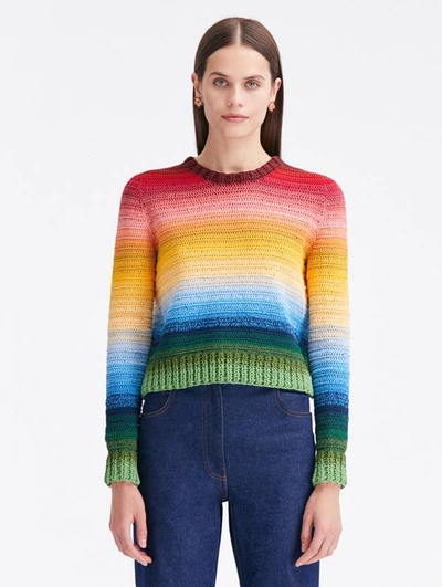 Oscar De La Renta Rainbow-ombre Crochet-knit Jumper