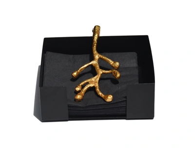 Vibhsa Napkin Holder Dinning Decor (golden Olive Bud)