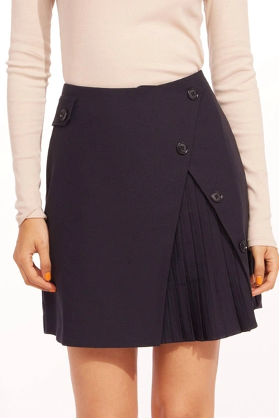 Eva Franco Tailored Mini Skirt In Dark Navy In Blue