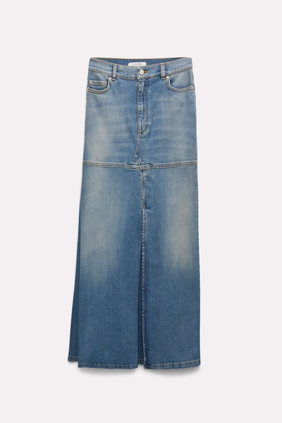 Dorothee Schumacher Denim Skirt With Godet Inserts In Blue