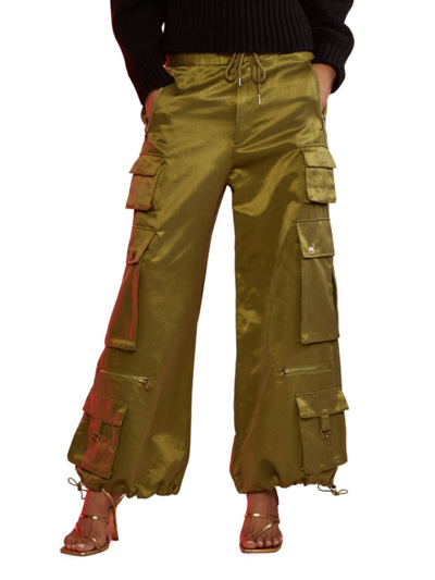 Cynthia Rowley Women's Silk-blend Cargo Trousers In Green