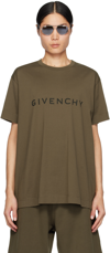Givenchy Men's Archetype Oversized Fit T-shirt In Khaki