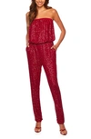 Susana Monaco Sequin Strapless Jumpsuit In Berries
