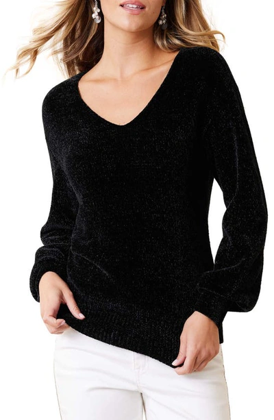 Tommy Bahama Island Luna Chenille Sweater In Black