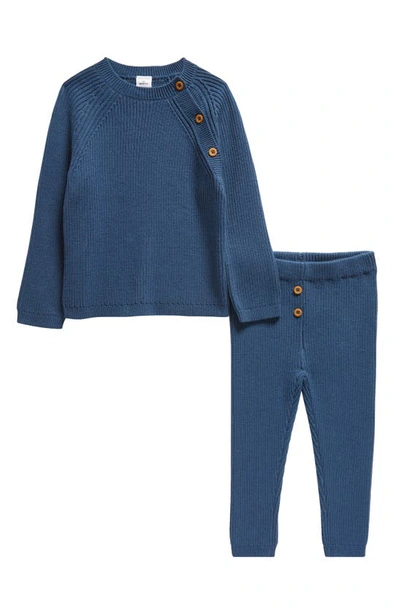 Nordstrom Babies'  Rib Cotton Sweater & Leggings Set In Navy Denim