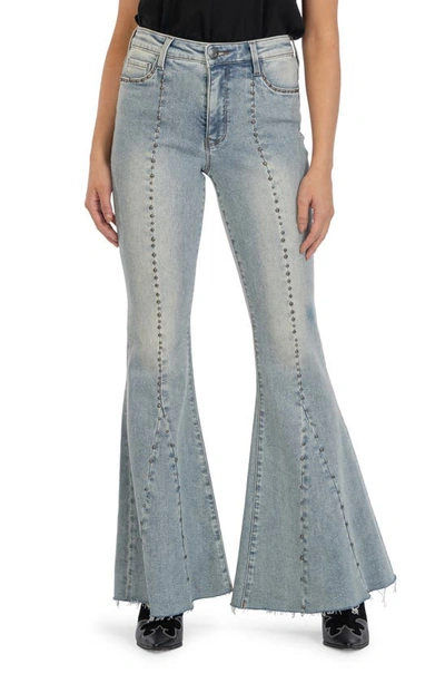 Kut From The Kloth Stella Fab Ab Studded High Waist Flare Jeans In Realizing