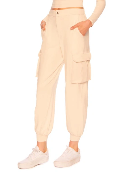 Susana Monaco Cargo Joggers In Blanched Almond