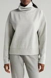 Zella Downtown Ottoman Funnel Neck Sweatshirt In Grey Heather
