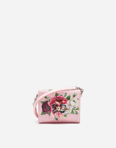 Dolce & Gabbana Mini Dg Millennials Bag In Printed Calfskin In Pink